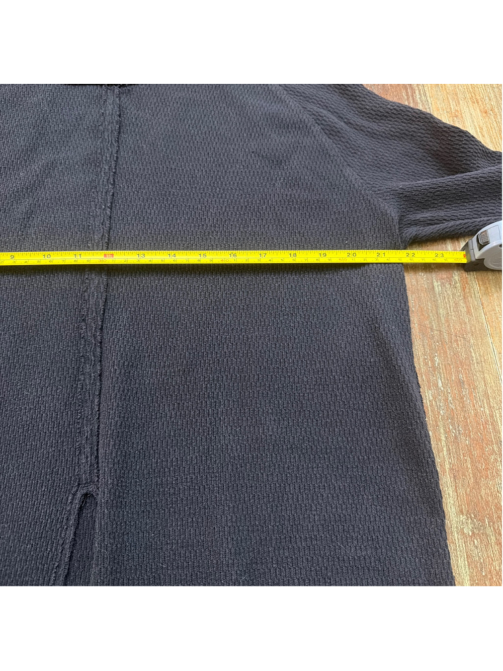 We The Free Black Waffle Knit Mock Neck Long Sweater High Front Slit S Lagenlook - Picture 7 of 10